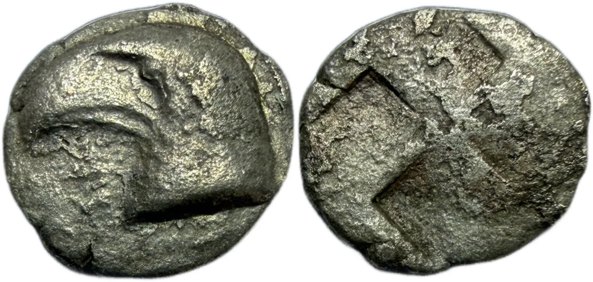 AEOLIS, Kyme. AR Hemiobol. circa 450-400 BC
