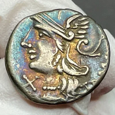 Roman Republic AR Marcus Baebius Tampilus 137 BC Denarius Rome RAINBOW