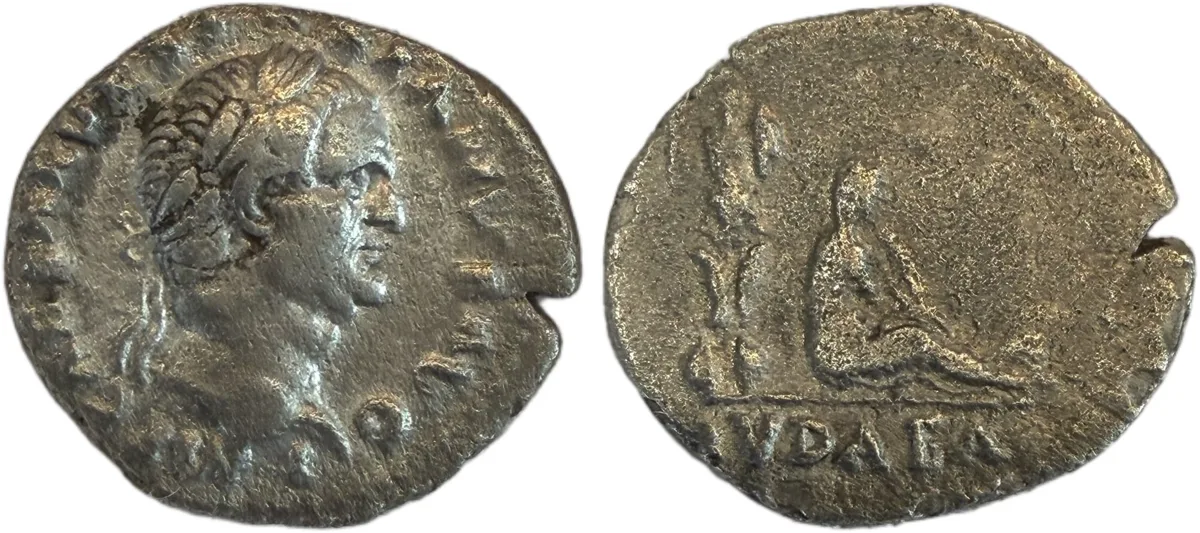 Vespasian 69-79AD, AR Denarius, Judea Capta type.