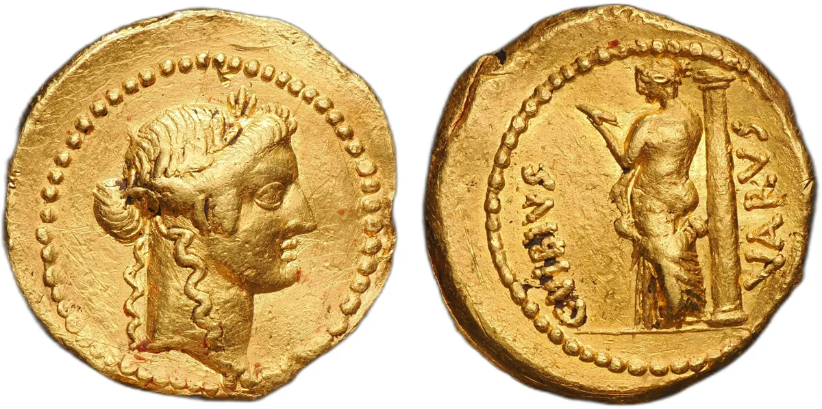 C. Vibius Varus, 42 BC. AV Aureus