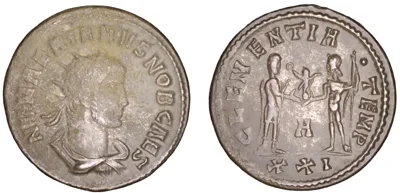 Numerian as Caesar. AD 282-283. BI Antoninianus. Engraver error/mispelling