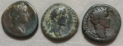 Lot of 3 Sestertius - Hadrian Pius Aurelius