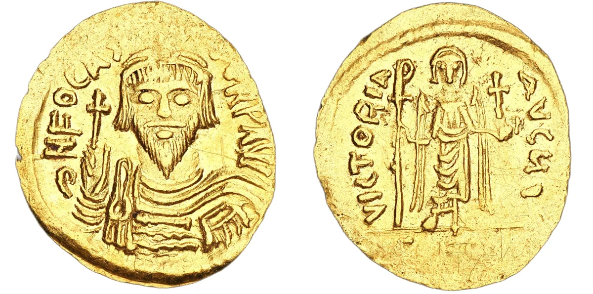 Phocas, 602-610. AV Solidus, Constantinople.