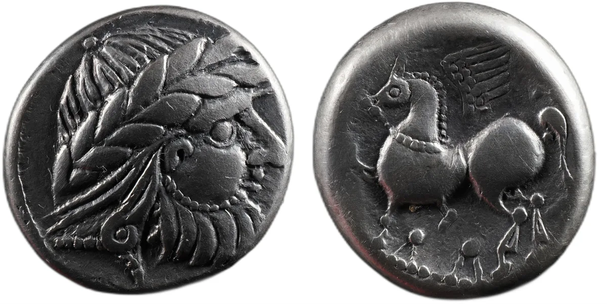 Celtic Middle Danube Imitative AR Tetradrachm, Zeus/Pegasos, Extremely Rare