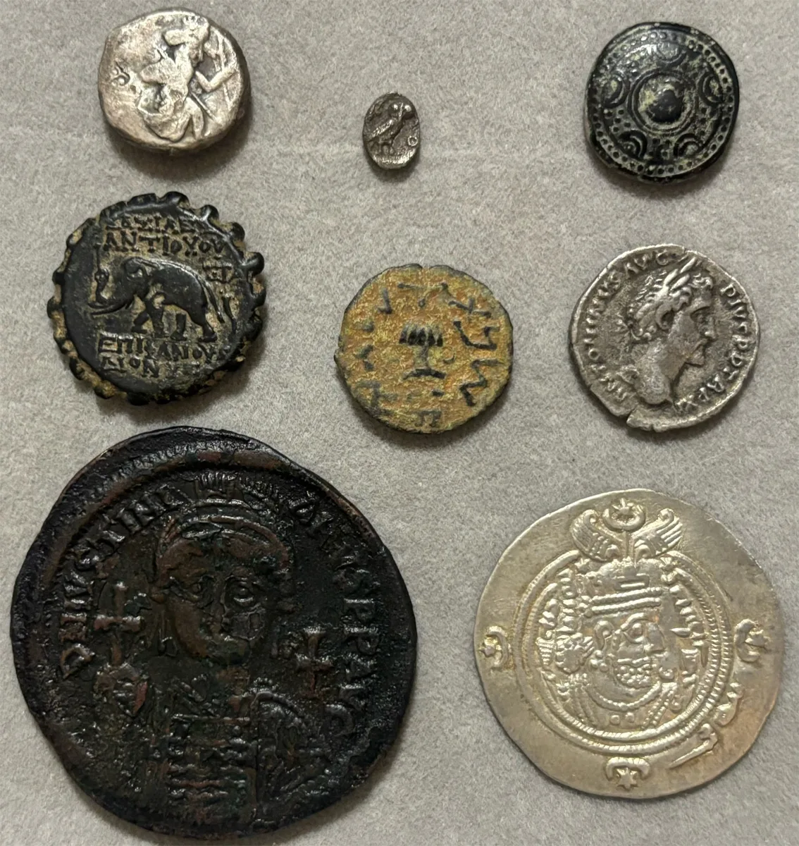 Lot of 8 Achaemenid Athens Seleukid Judaea Roman Sasanian