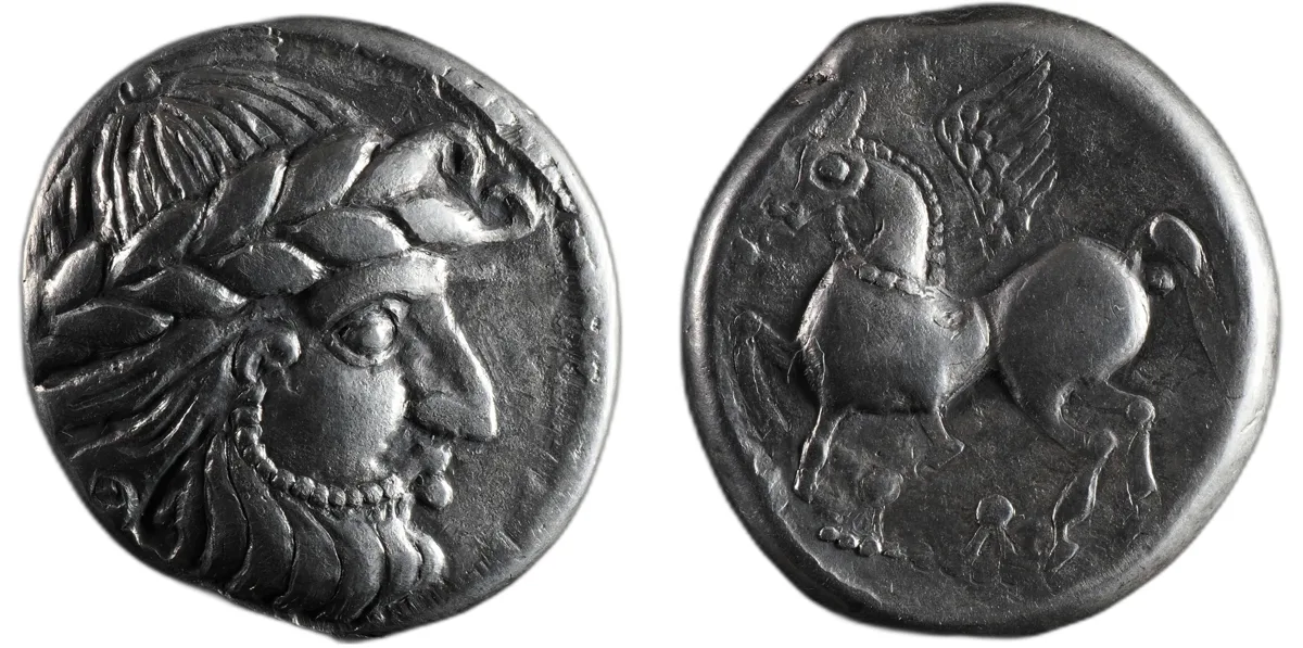 Celtic Middle Danube AR Tetradrachm, 4th C BC, Zeus/Pegasos, Very Rare