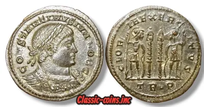 Constantine II “GLORIA EXERCITVS” Follis, minted in Trier.