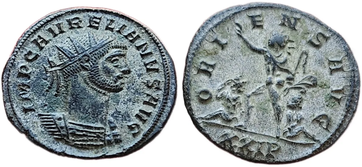 Antoninianus of Aurelian (270–275 AD) Oriens Avg Type. Beautiful Silvered