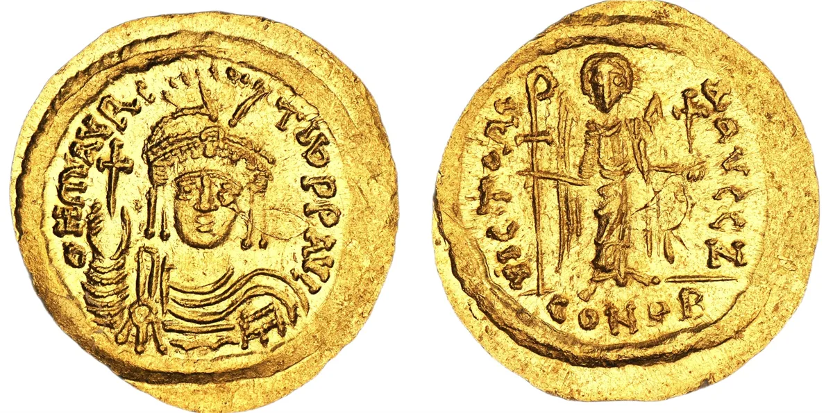 Maurice Tiberius, 582-602. AV Solidus, Constantinople.