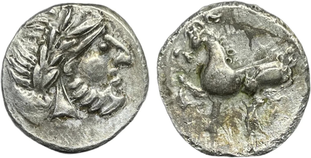 300-200 BC Kugelwange Type Celtic Drachm