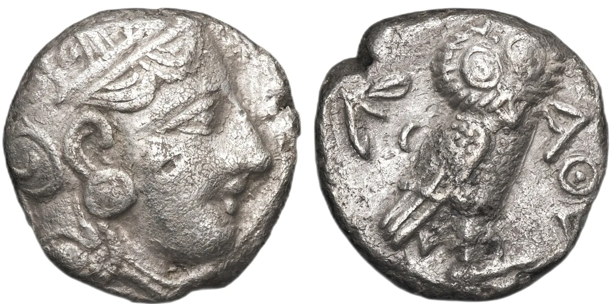 Attica, Athens, AR Tetradrachm, ca. 454-404 BC.
