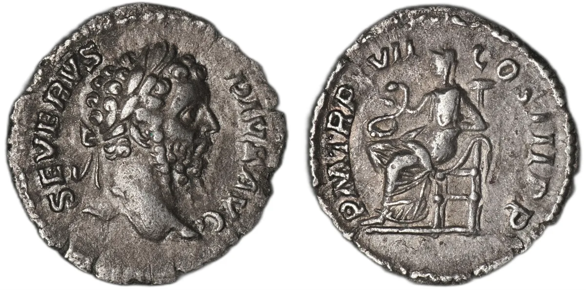 Septimius Severus, denarius, silver, reign 193–211, minted 201
