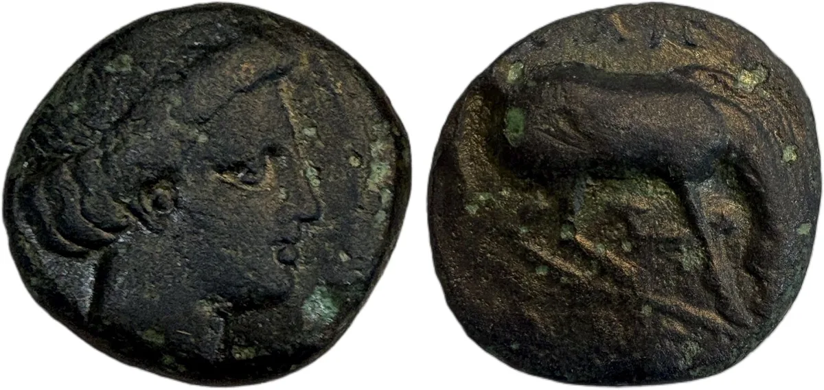 THESSALY, Larissa. Mid-late 4th century BC. Æ Dichalkon (18 mm, 3.75 g.)