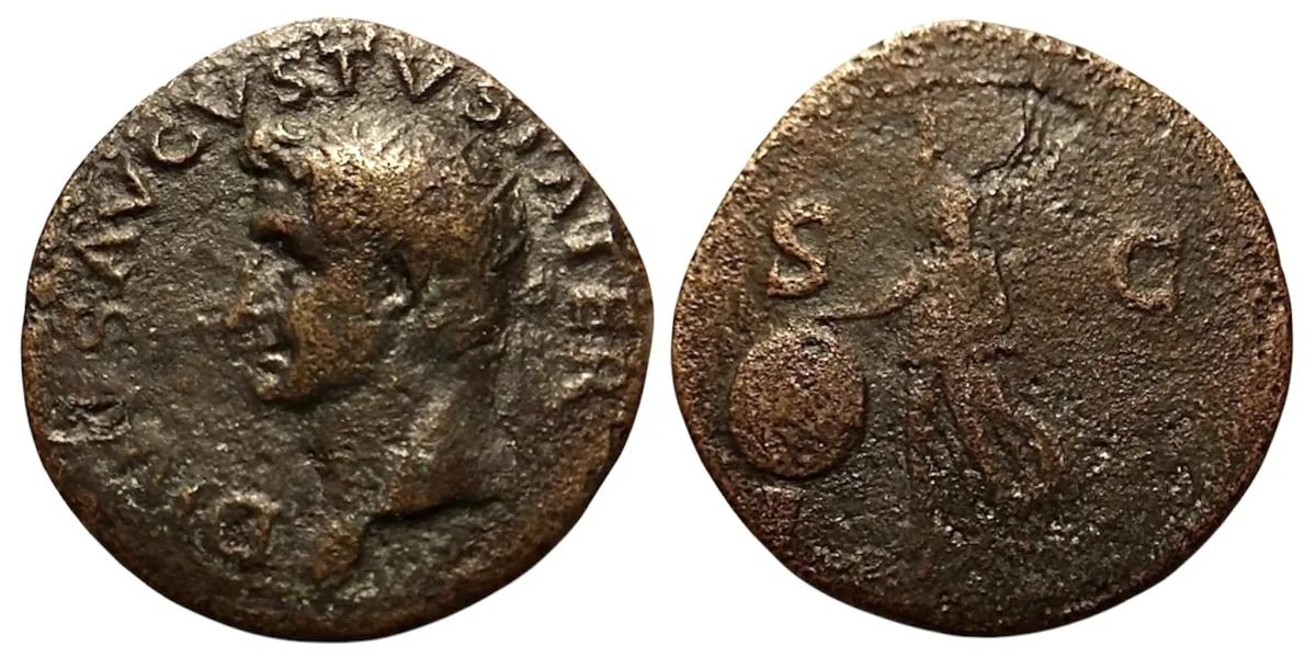 The Roman Imperial. Divus Augustus (27 BC-AD 14). Æ Dupondius. (13.30 g). Rome, struck under Tiberius c. AD 22/3-30. Extremely Rare, only two appearances on CoinArchives