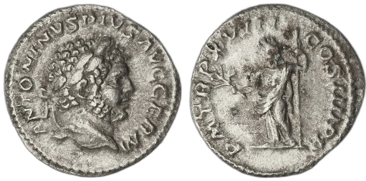 Caracalla, denarius, silver, reign 198-217, minted 215