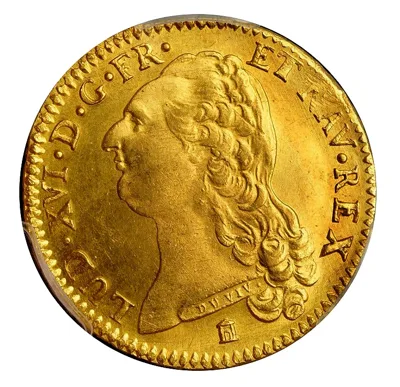 1786 K France, Louis XVI, Gold Louis d'Or in very rare NGC MS 64 superb
