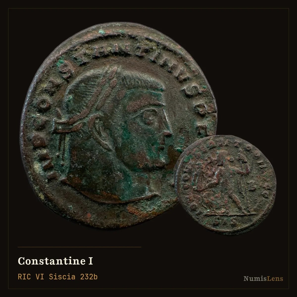 Constantine I — Nummus, Jupiter, Siscia