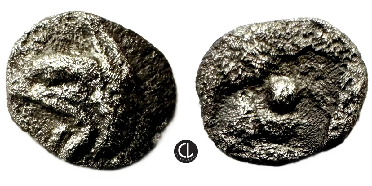 Ionia, Phokaia, AR Obol, Circa 521-478 BC, Griffen / Incuse Square