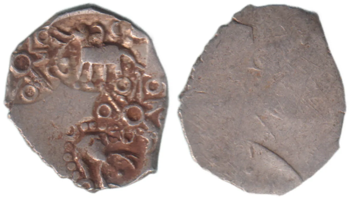 Ancient India Archaic, Punch Marked, Ashmaka Janapada, Silver 1/2 Karshapana
