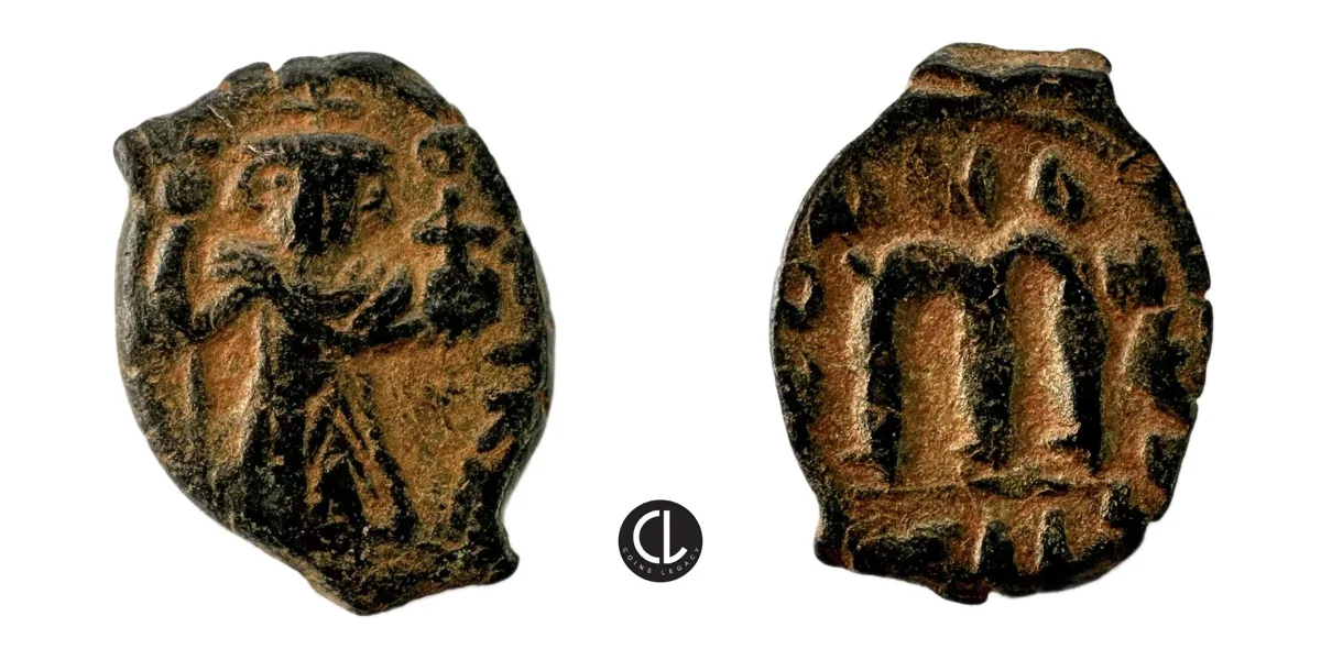 Arab-Byzantine, temp. Umayyad Caliphate, Uncertain Mint, Æ Fals, Pseudo-Byzantine type, AH 11-55 / AD 632-675