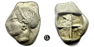 Ionia, Phokaia, AR Diobol, Circa 521-478 BC, Nymph / Quadripartite