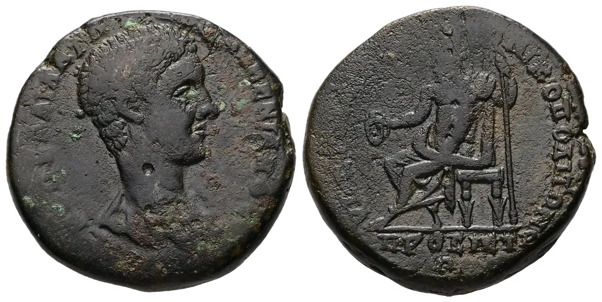 Moesia, Nicopolis. Diadumenianus, AD 217-218. AE. 13.45 g. 27.71 mm.