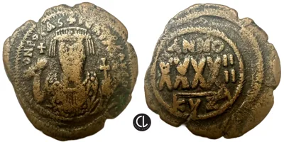 Phocas, AE 40 Nummi, Cyzicus Mint, RY 4 = AD 605/6