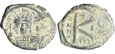 Maurice Tiberius -Half Follis - Thessalonica - SB 508
