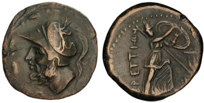 Bruttium, The Brettii. Æ Double Unit, circa 211–208 BC.