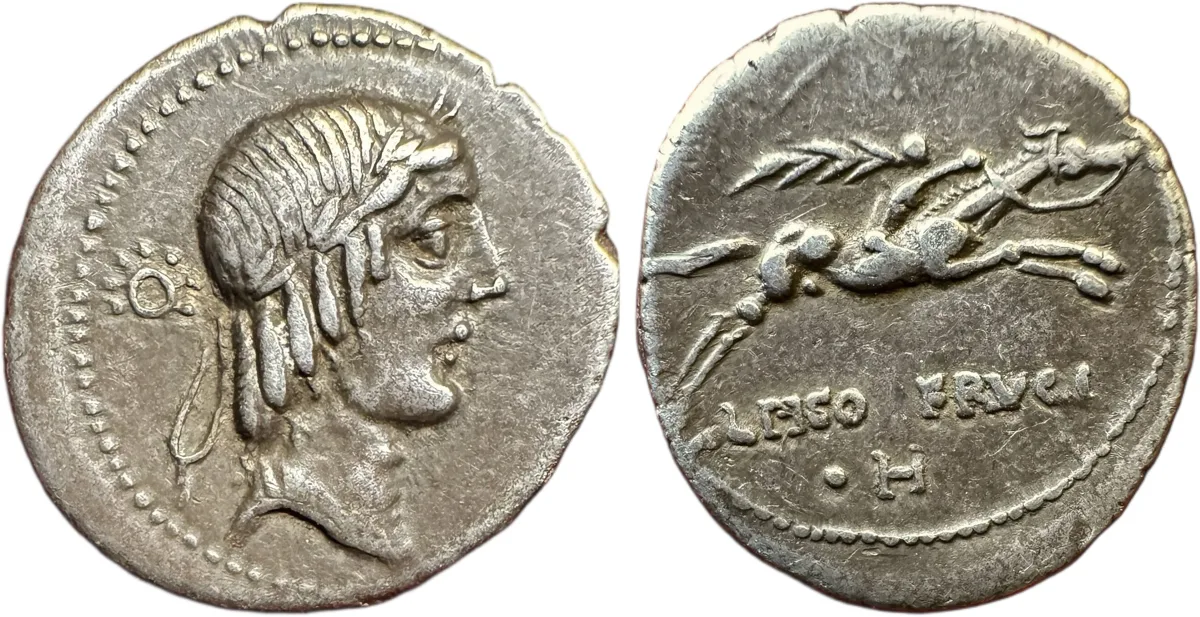 L. Calpurnius Piso Frugi. 90 BC. AR Denarius (19mm, 3.63g). Rome mint.
