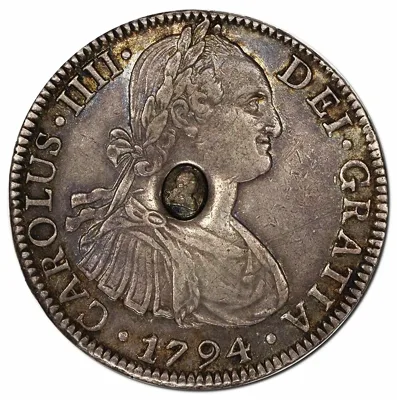 1797 Bank of England emergency Dollar counterstamped on Spanish colonial 8 Reales EF scarce