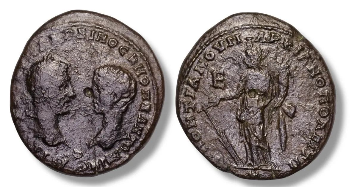 ROMAN PROVINCIAL Macrinus (augustus) & Diadumenian (caesar) AD 217-218