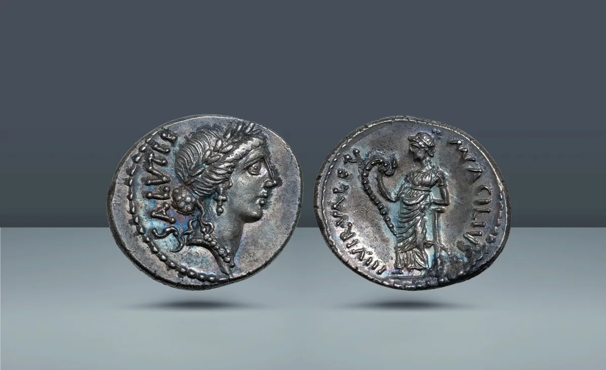Roman Republic. Mn Acilius Gabrio, Rome, c. 49 BC