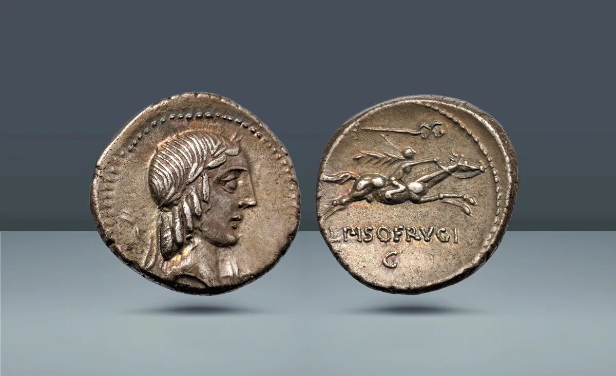 Roman Republic. L.C.Piso Frugi, Rome, c. 90 BC