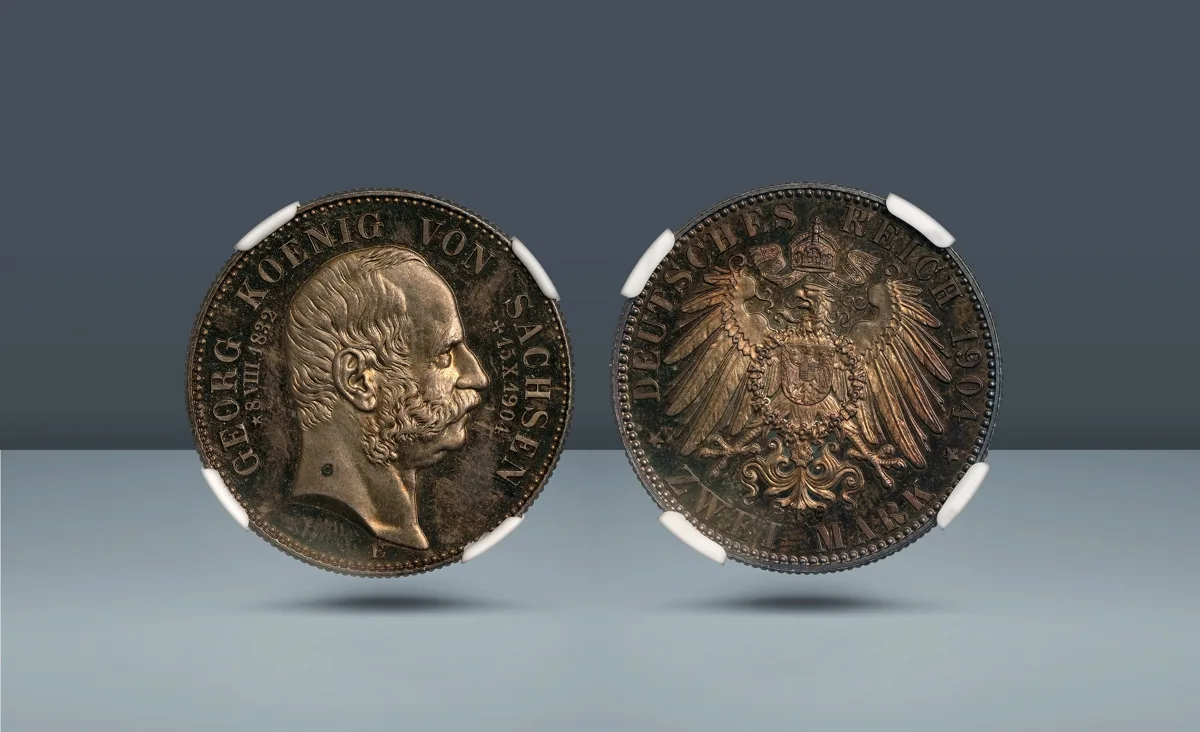 Germany, Saxony-Albertine. Friedrich August III, 1904-1918 AD  Muldenhütten (Mint Mark E), c. 1904 AD