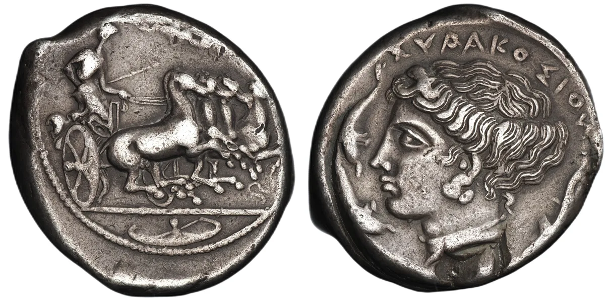 Sicily, Syracuse. Tetradrachm. Euainetos & Eukleidas signed.