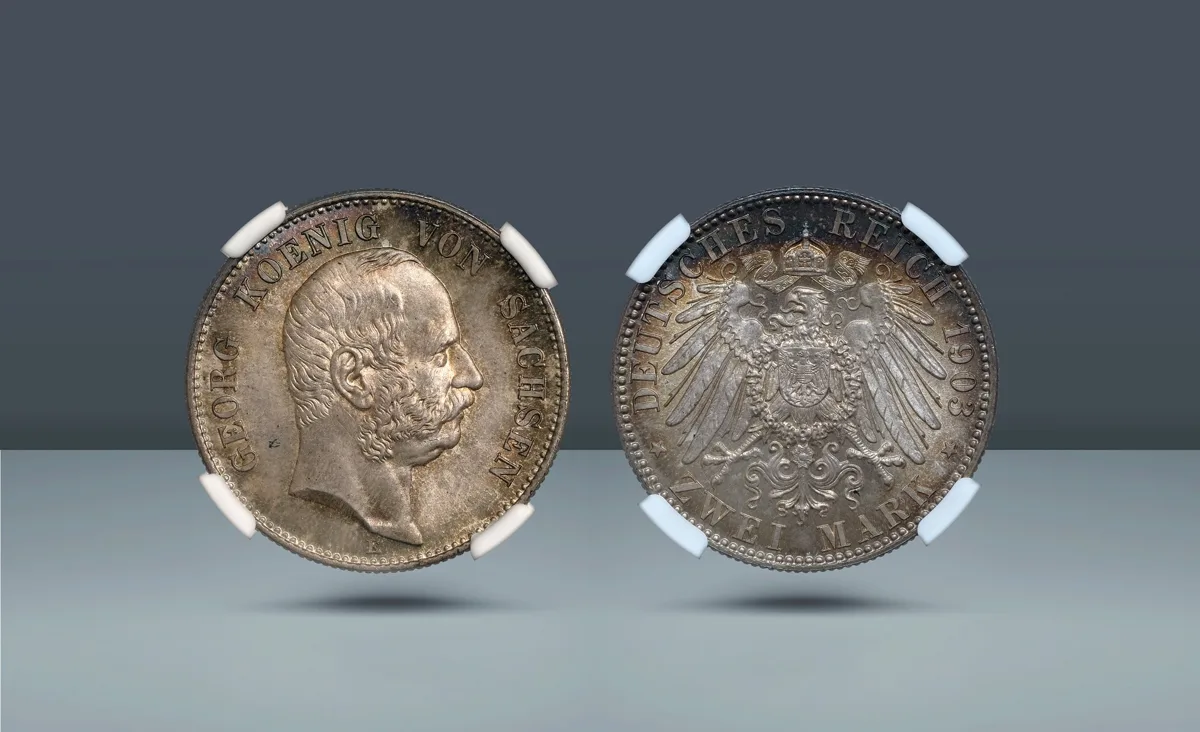 Germany, Saxony-Albertine. Georg, 1902-1904 AD  Muldenhütten (Mint Mark E), c. 1903 AD