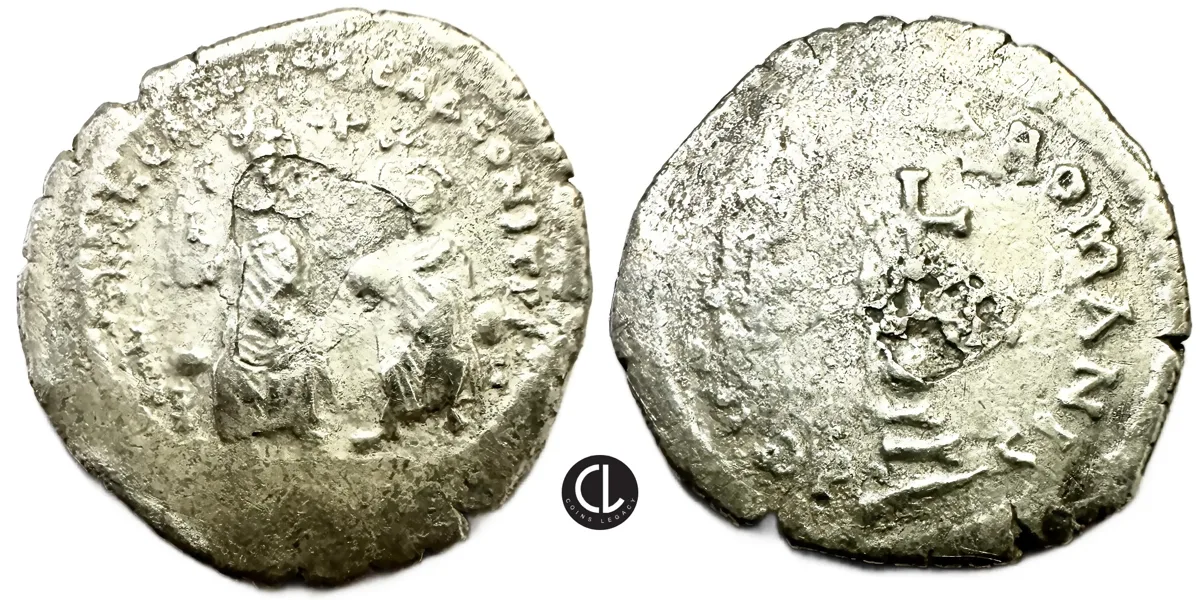 Heraclius with Heraclius Constantine, AR Hexagram, Constantinopole Mint, Circa 615-638 AD