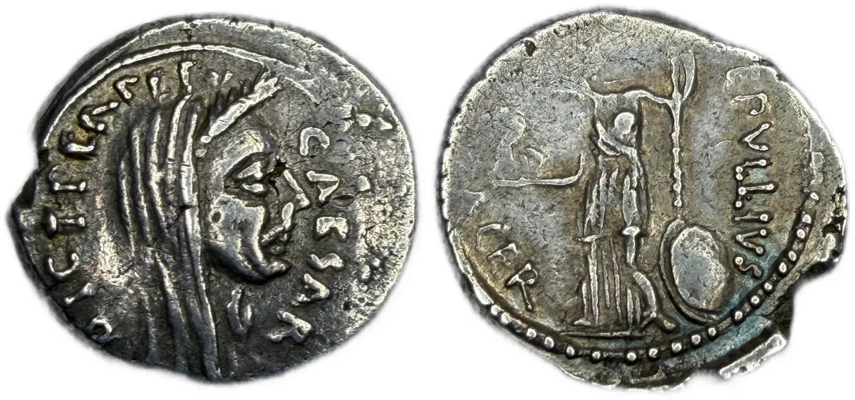 Julius Caesar Lifetime Denarius / Portrait of Caesar