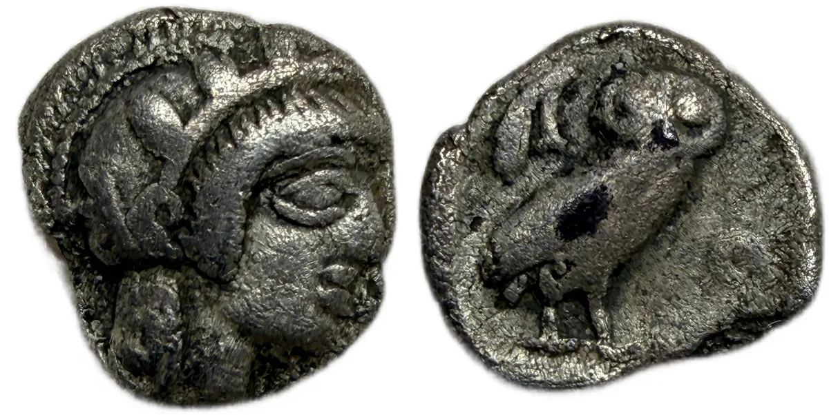 Attica, Athens. AR Obol 454 - 404 BC