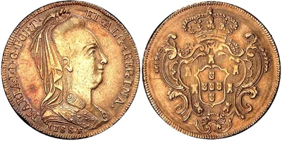 1788 R Brazil Maria I, 6400 Reis in gEF Rio de Janaeiro mint, Casa da Moeda do Brasil