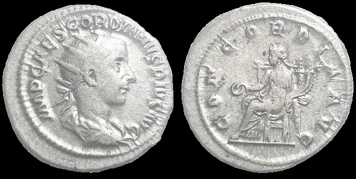 Roman Gordian III 238-244 AD (Struck 240 AD) 22.mm 5.33gm Antoninianus, Rome, Extremely Heavy Flan VF Scarce