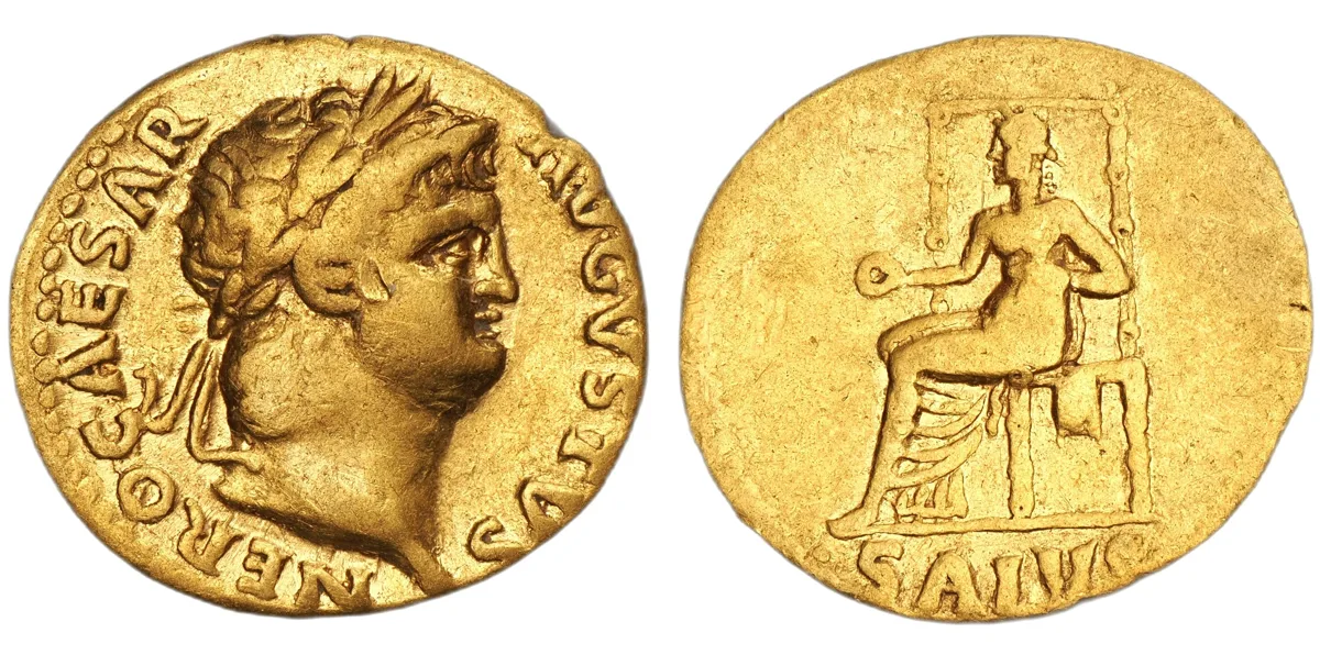 Nero, AD 54-68. Aureus (Gold, 7.23 g). Rome, circa AD 66-67