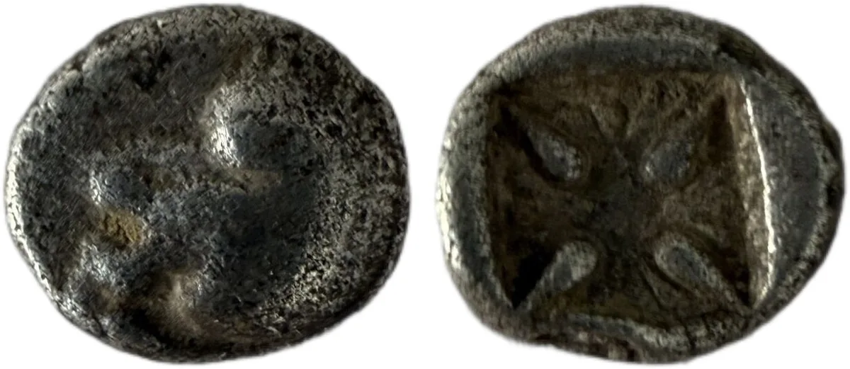 Greek IONIA. Miletus. Ca. late 6th-5th centuries BC. AR obol