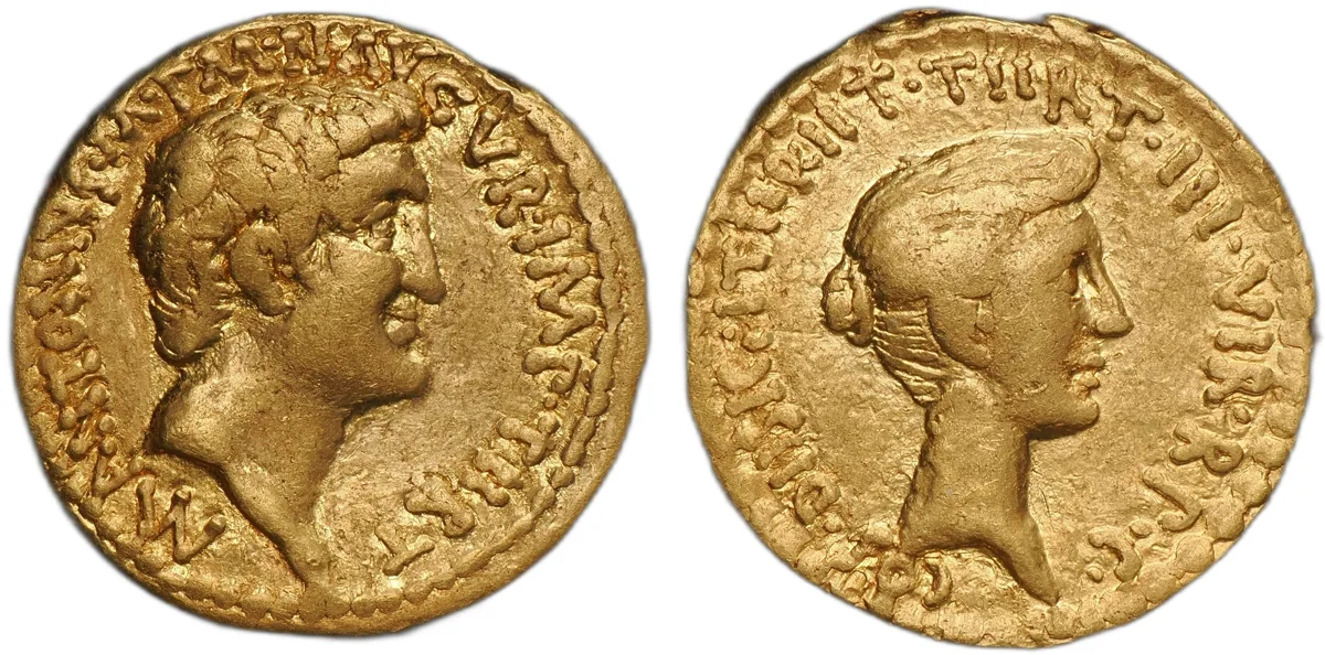 Mark Antony, 44–30 BC. AV Aureus