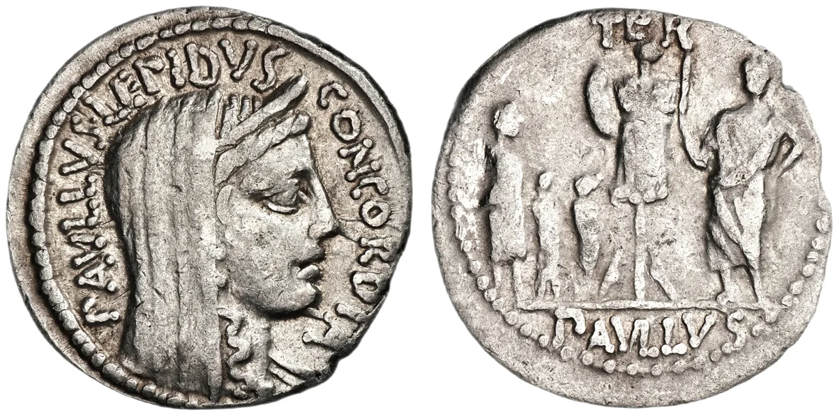 Paulus Aemilius Lepidus, 62 BC, Denarius