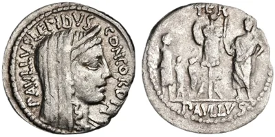 Paulus Aemilius Lepidus, 62 BC, Denarius