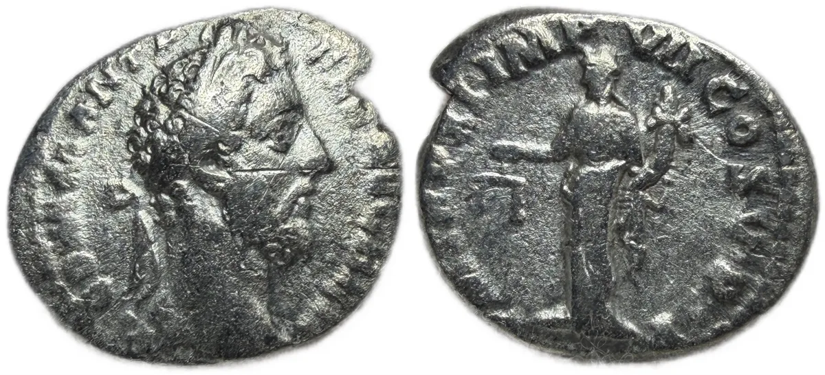 Roman Imperial Commodus Denarius 177 - 192 AD/ Aequitas Reverse