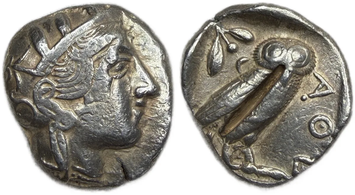 Athena Owl AR Tetradrachm Silver 454-404 BC