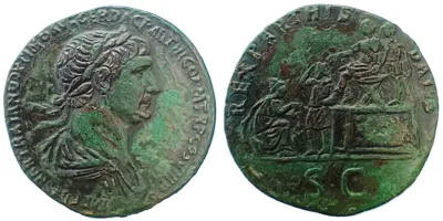 Trajan Æ Sestertius. Rome, AD 116-117.